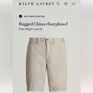 Polo Ralph Lauren Rugged Chino Surplus Shorts Size 34 Gray Khaki Preppy Golf EUC